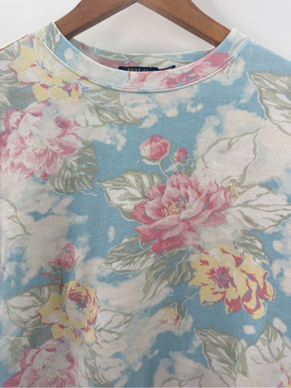 Polo Ralph Lauren Women's Cropped Pastel Floral Sweatshirt 100% Cotton Size XS - Picture 3 of 11